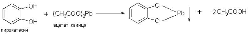 Ацетат свинца цвет. Пирокатехин с хлоридом железа 3 реакция. Пирокатехин fecl3. Пирокатехин fecl3 реакция. Пирокатехин и хлорид железа 3.