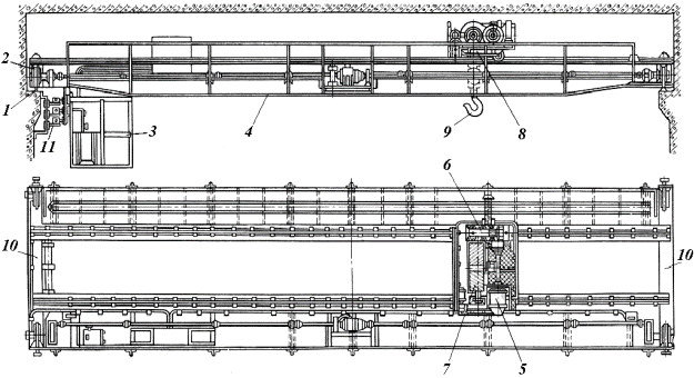 Кран мостовой электрический двухбалочный опорный 20т чертежи