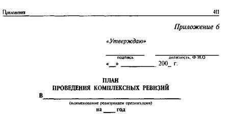 План проведения документальных ревизий и проверок в организациях