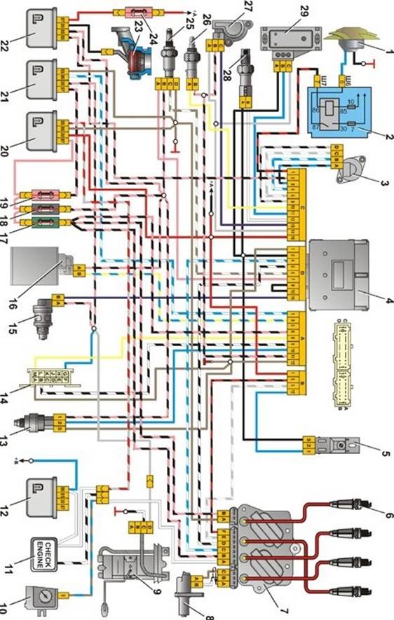 Схема проводки на ваз 2105