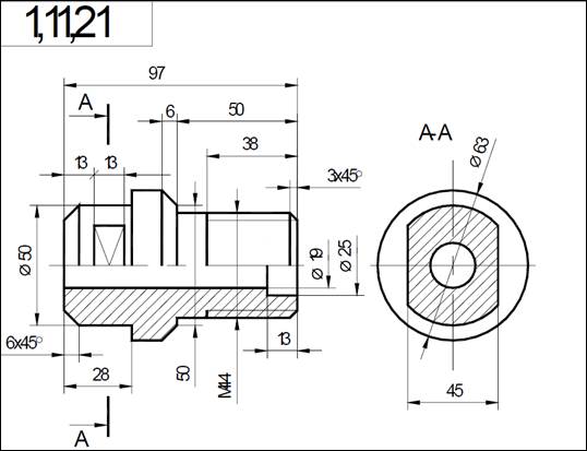 Штуцер с наружной и внутренней резьбой чертеж - 97 фото