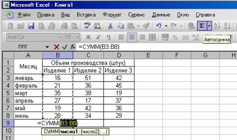 Реферат: Функции в Excel