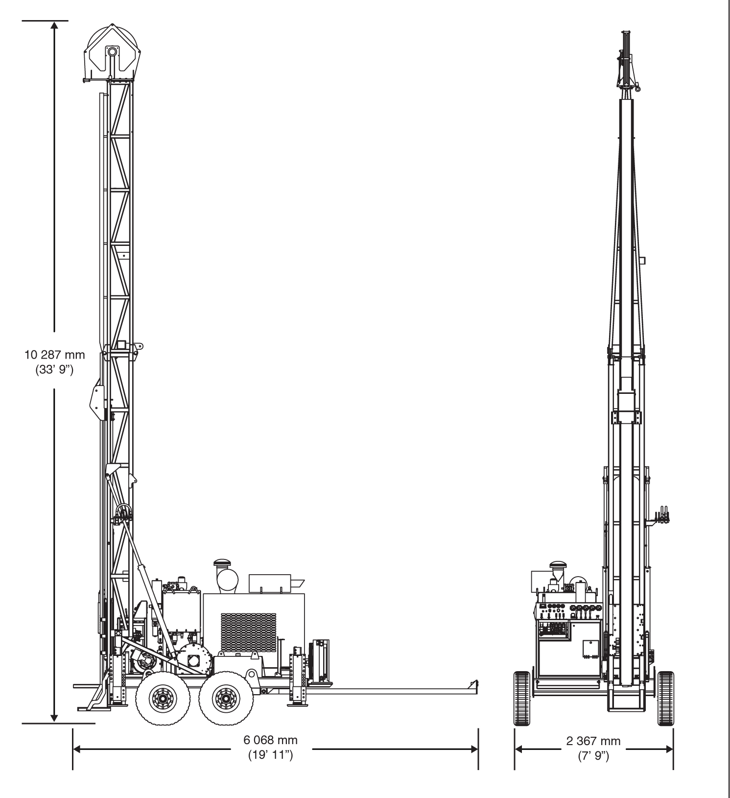 Размеры буровых установок. Boart Longyear LF-90 вращатель. Буровой станок Boart Longyear LF 90. Буровой станок DML выхлопная труба диаметр. DML буровой станок.