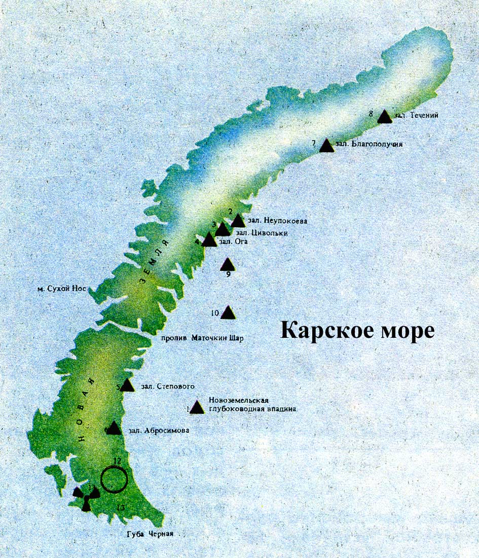 Остров новая земля карта