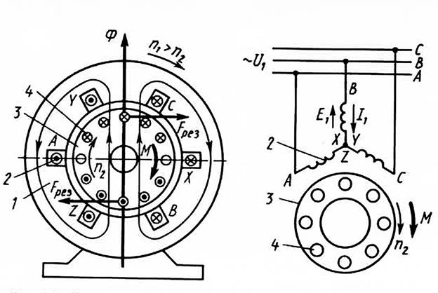 Конструктивная схема асинхронного двигателя