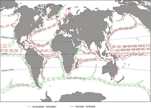 Карта течений средиземного моря