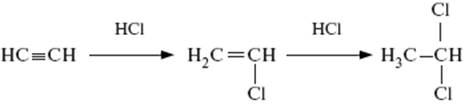 Ацетилен и хлороводород