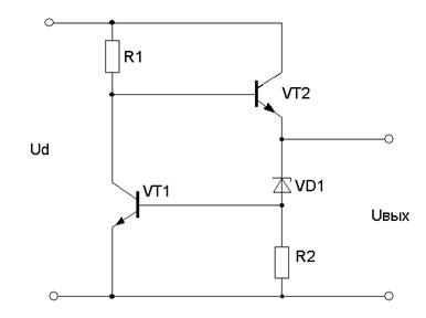 Схема параллельного стабилизатора напряжения
