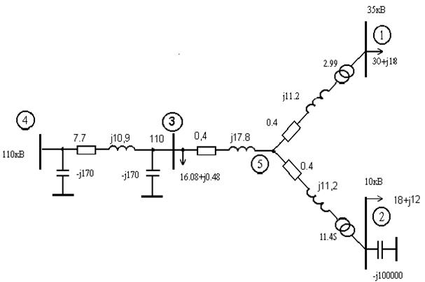 Схема замещения воздушной линии напряжением 110 220 кв