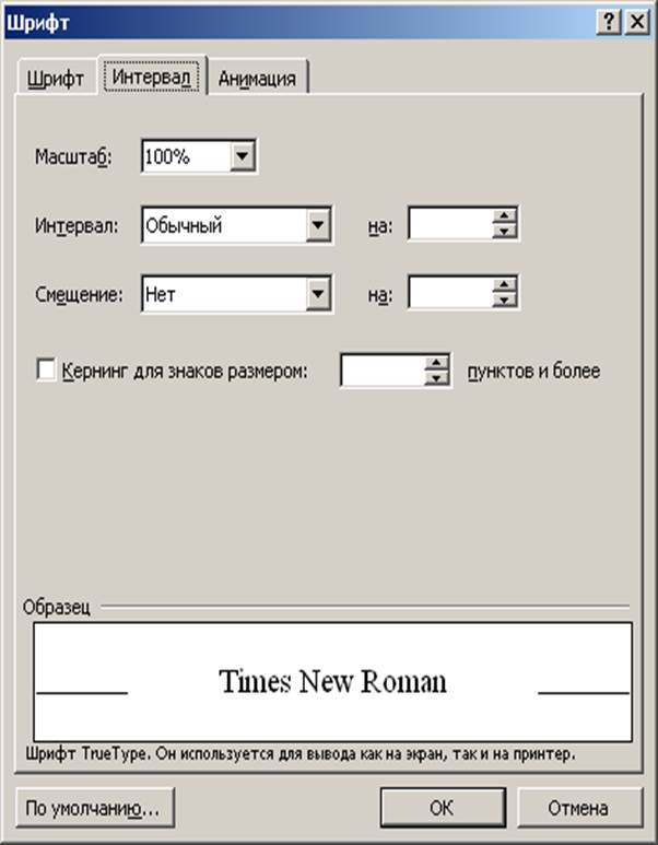 Шрифт times new roman в ворде