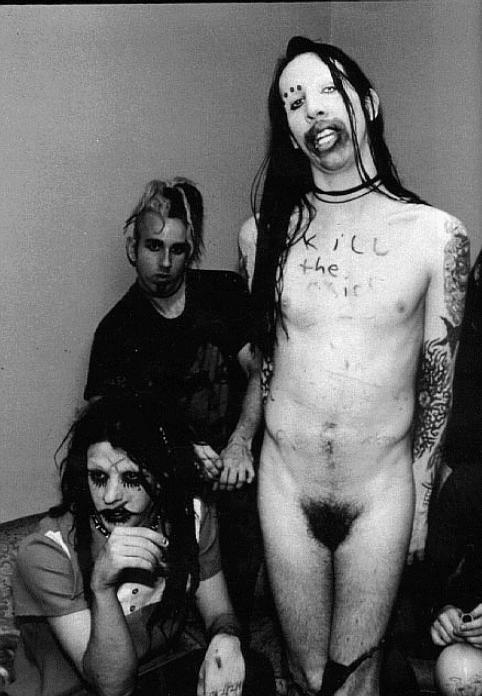 Marilyn manson sucking his dick.