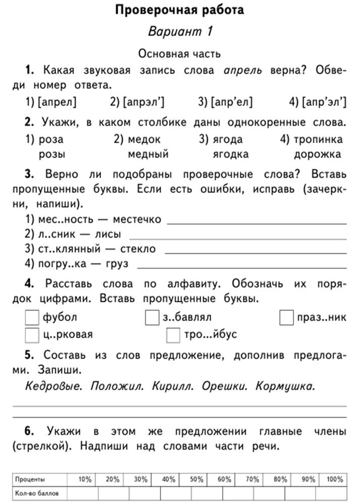Проверочные работы по русскому 3 класс 2023