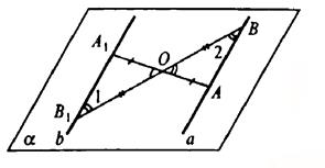 Прямая не проходящая через центр симметрии отображается на параллельную ей прямую