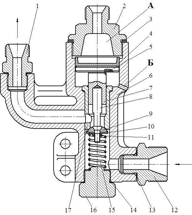 Предохранительный клапан схема