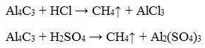 Взаимодействие метана с кислотами. Получение метана гидролизом карбида алюминия. Получение метана из карбида алюминия. Метан гидролиз карбида алюминия. Карбид алюминия и серная кислота.