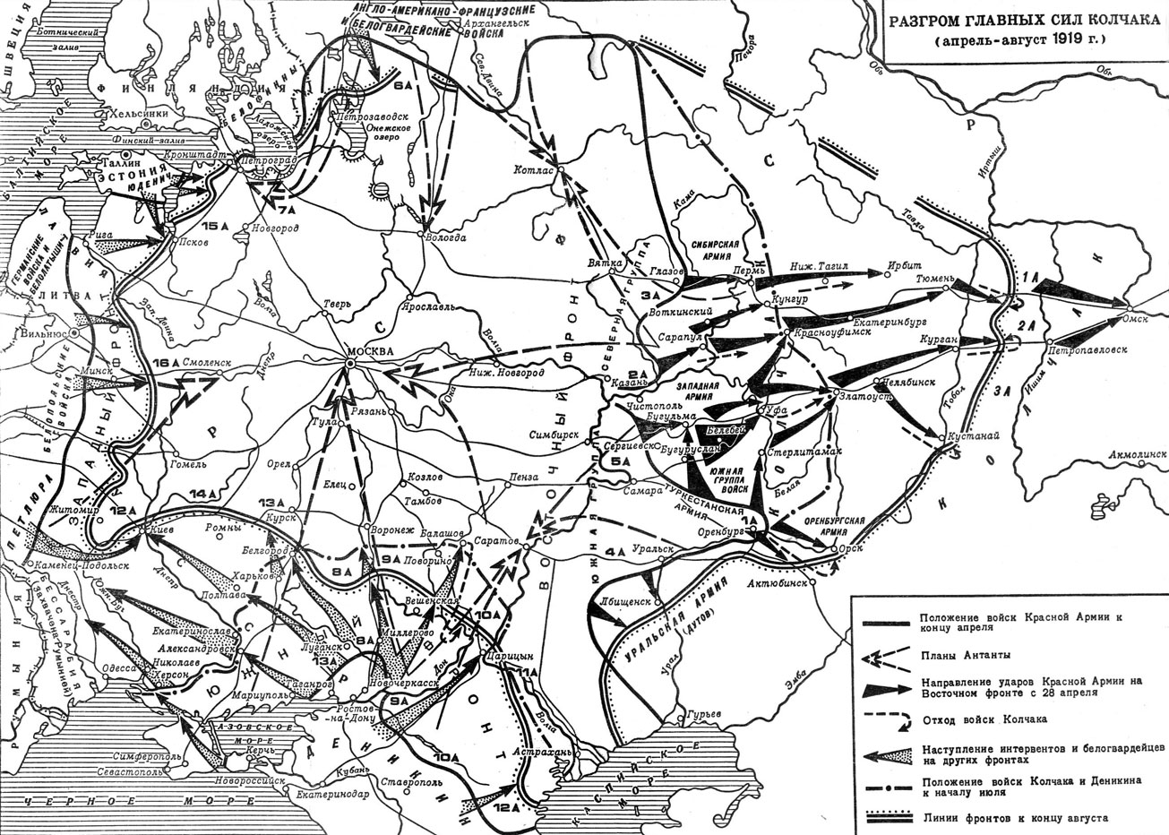Движение на москву гражданской войны. Наступление Колчака 1919 карта.