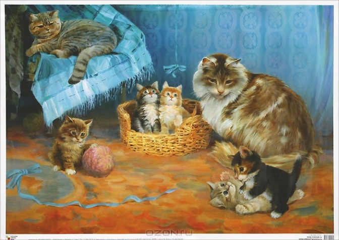 Рассказ по картине кошка с котятами. Картина кошка с котятами. Сюжетная картина кошка с котятами. Картина для детей кошка с котятами. Кошка с котятами Веретенникова.