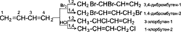 Гидрохлорирование бутадиена-1.3. Реакция полного бромирования бутадиена 1.3. Бутадиен 1 4 дибромбутен 2. Бромирование бутадиена-1.3. Ch ch chbr chbr