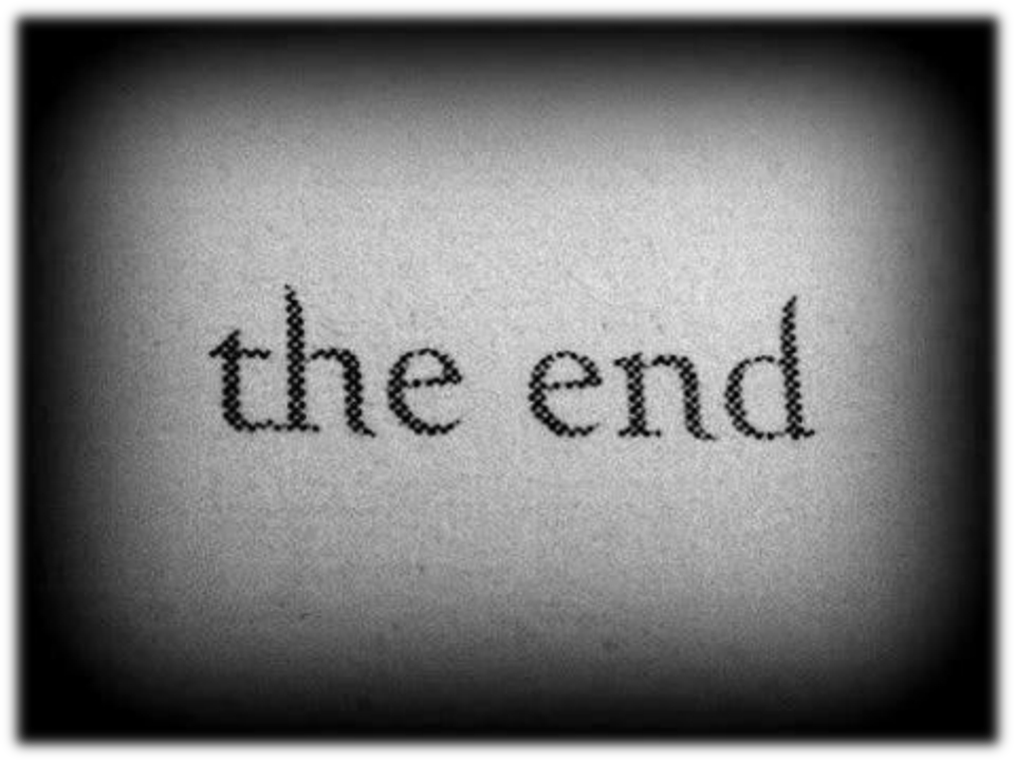 His is not the end. The end. Картинка с надписью the end. Надпись. Страшная надпись the end.