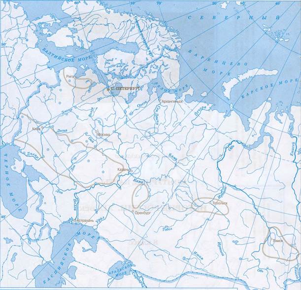 Контурная карта 8 класс история россии приваловский