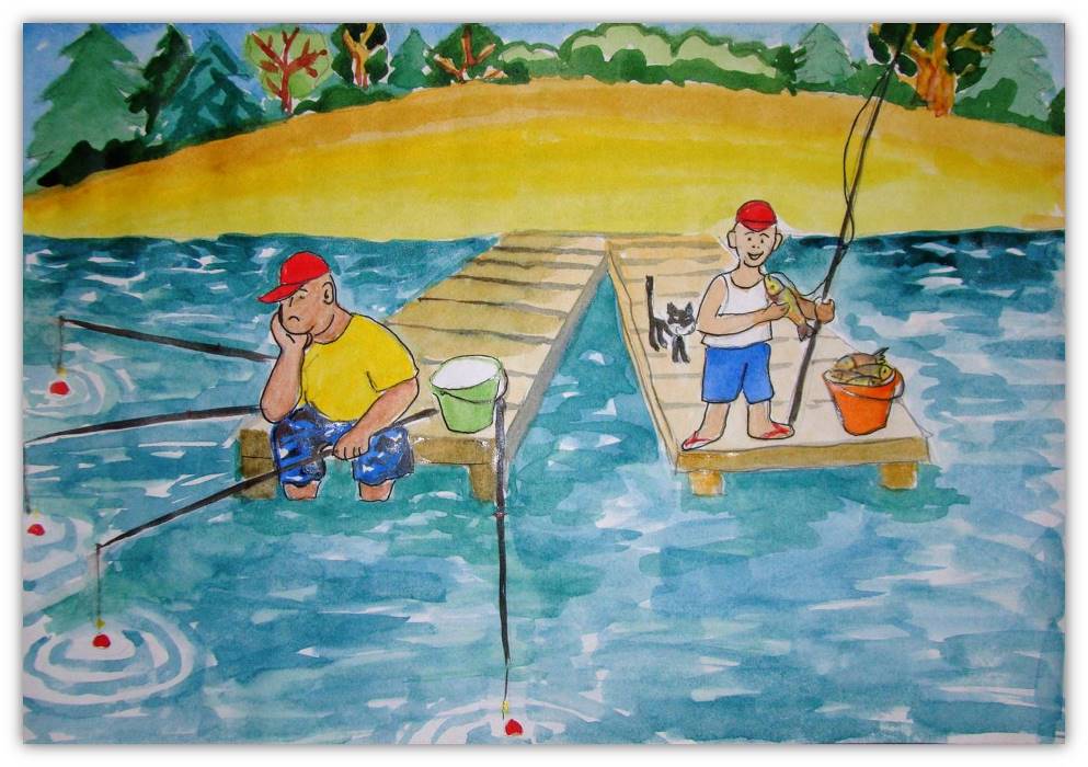 Дом друзей рыбалка. Рыбалка рисунок. Детские рисунки про рыбалку. Рисование для детей на рыбалке. Рыбалка рисунок для детей.