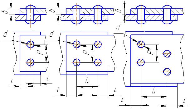 Чертеж заклепочного соединения