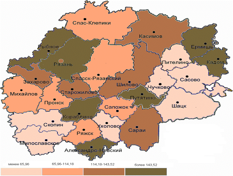 Карта цифрового рязанской области