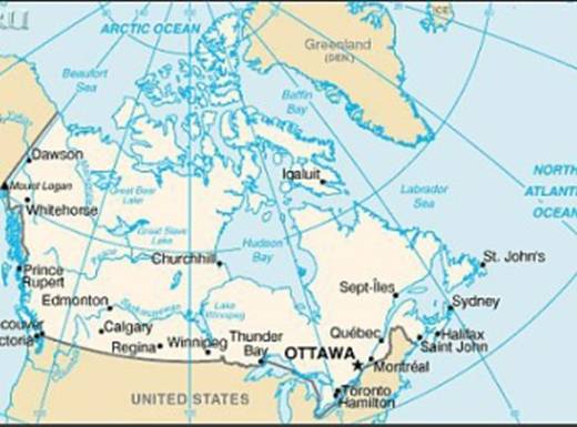 Канадский на карте северной америки. Виннипег Канада на карте. Физическая карта Канады. Карта США И Канады.