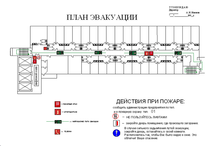 Отсутствует план эвакуации нарушение