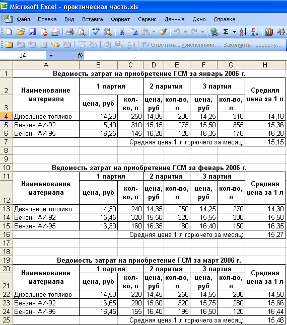 Таблица учета гсм в excel образец