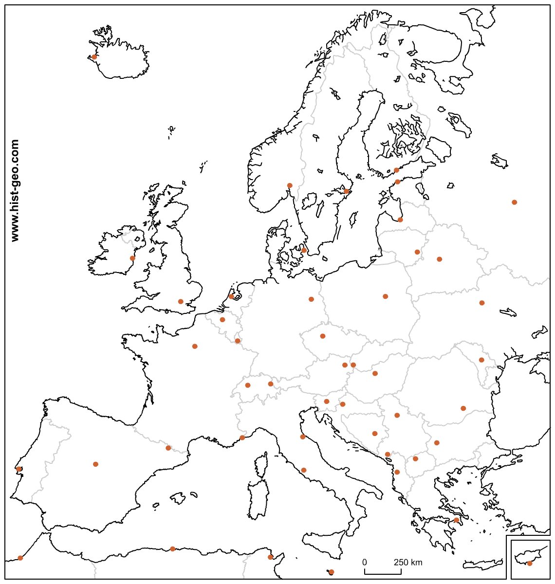 Карта европы для маппинга с реками
