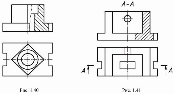 Половинчатый разрез на чертеже