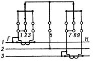 Схема включения счетчиков активной и реактивной энергии