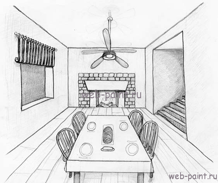 Рисунок комнаты 7 класс легко. Рисование интерьера комнаты. Комната карандашом. Интерьер комнаты карандашом. Комната для срисовки.