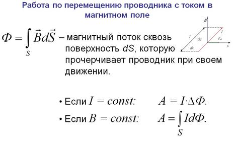 Магнитный поток проводника. Работа перемещения контура с током в магнитном поле. Работа при перемещении проводника с током в магнитном поле. Работа перемещения проводника с током в магнитном поле формула. Работа по перемещению проводника с током в магнитном поле формула.