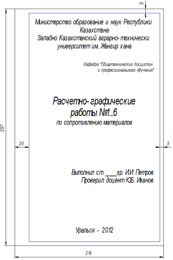 Титульный лист проекта шаблон